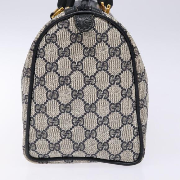 GUCCI GG Supreme Sherry Line Hand Bag Pvc Navy Gold Red 58 02 007 - Picture 5 of 16